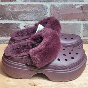 CROCS Purple Mules with Plush Lining. New never worn.